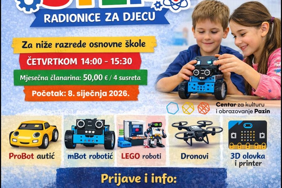 Igra danas, znanje za sutra – STEM radionice za učenike nižih razreda osnovne škole